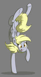 Size: 800x1500 | Tagged: safe, artist:la hum, imported from derpibooru, derpy hooves, pegasus, pony, :p, female, handstand, mare, solo, standing, standing on one leg, tongue out, upside down