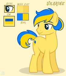 Size: 1860x2136 | Tagged: safe, artist:pastelthekittypaints, artist:persephoneiabases, imported from derpibooru, oc, oc:ukarine, pony, base used, male, nation ponies, original character do not steal, ponified, reference sheet, solo, stallion, ukraine
