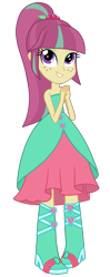 Size: 577x1454 | Tagged: safe, artist:ajosterio, imported from derpibooru, sour sweet, human, equestria girls, bare shoulders, boots, clothes swap, fall formal outfits, shoes, simple background, sleeveless, solo, strapless, transparent background