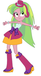 Size: 625x1153 | Tagged: safe, artist:ajosterio, imported from derpibooru, lemon zest, human, equestria girls, bare shoulders, boots, clothes swap, fall formal outfits, shoes, simple background, sleeveless, solo, strapless, transparent background