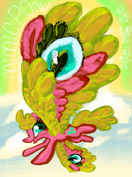 Size: 2048x2732 | Tagged: safe, artist:ja0822ck, imported from derpibooru, oc, oc only, mimic, pegasus, happy, sky