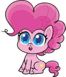 Size: 439x511 | Tagged: safe, artist:pascalmulokozi2, edit, edited screencap, imported from derpibooru, screencap, pinkie pie, earth pony, pony, my little pony: pony life, one click wonder, :o, background removed, female, g4.5, looking up, mare, not a vector, o mouth, open mouth, simple background, sitting, solo, transparent background