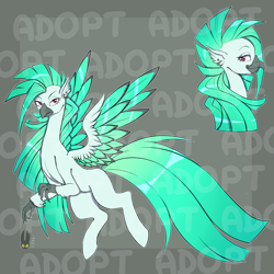 Size: 2893x2893 | Tagged: safe, artist:natt333, imported from derpibooru, oc, hippogriff, adoptable, signature, solo, watermark