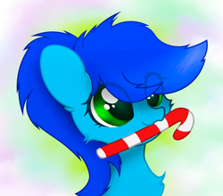 Size: 3040x2680 | Tagged: safe, artist:fededash, imported from derpibooru, oc, oc only, oc:sunrise heaven, earth pony, candy, candy cane, fluffy, food, mouth hold, solo