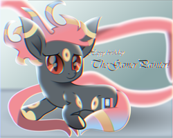 Size: 3144x2515 | Tagged: safe, artist:lincolnbrewsterfan, derpibooru exclusive, imported from derpibooru, oc, oc only, oc:gamer painter, earth pony, eevee, hybrid, pony, umbreon, rainbow roadtrip, .svg available, adorable face, big ears, birthday, birthday gift, body markings, chromatic aberration, circle, coat markings, colored hooves, colored pupils, console, controller, cute, cute face, cute smile, distorted, distortion, earth pony oc, eevee pony, eyestrain warning, fusion, gradient background, gradient mane, gradient tail, hairband, happy, happy birthday, high res, hoof heart, hybrid oc, inkscape, jewelry, long ears, looking at you, lying down, male, ocbetes, orange eyes, pokémon, ponified, ponysona, prone, ring, slit pupils, smiling, smiling at you, solo, stallion, stallion oc, striped mane, striped tail, stripes, svg, tail, tail band, underhoof, vector, vivaldi (font), wii, wii u touchpad