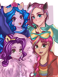 Size: 768x1024 | Tagged: safe, artist:namieart, imported from derpibooru, izzy moonbow, pipp petals, sunny starscout, zipp storm, human, equestria girls, equestria girls (g5), equestria girls-ified, female, g5, g5 to equestria girls, generation leap, human pipp petals