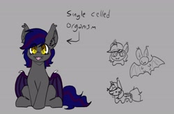 Size: 3302x2160 | Tagged: safe, artist:aliceg, imported from derpibooru, oc, oc:firestarter, bat pony, pony, :p, cute, female, mare, ocbetes, sitting, sketch, slit pupils, text, tongue out