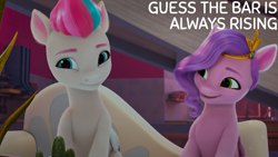 Size: 1920x1080 | Tagged: safe, edit, edited screencap, editor:quoterific, imported from derpibooru, screencap, pipp petals, zipp storm, pegasus, pony, spoiler:my little pony: make your mark, spoiler:my little pony: make your mark chapter 2, spoiler:myms01e06, duo, duo female, female, g5, mare, my little pony: make your mark, my little pony: make your mark chapter 2, royal sisters (g5), siblings, sisters, the traditional unicorn sleep-over