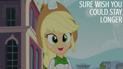 Size: 1920x1080 | Tagged: safe, edit, edited screencap, editor:quoterific, imported from derpibooru, screencap, applejack, human, equestria girls, rainbow rocks, applejack's hat, cowboy hat, cute, female, freckles, hat, jackabetes, open mouth, open smile, smiling, solo