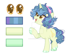 Size: 1031x775 | Tagged: safe, artist:selenavivacity, imported from derpibooru, oc, oc only, oc:classic bullet, unicorn, bow, colored hooves, colored pupils, deviantart watermark, female, hair bow, horn, magic, magic aura, magical lesbian spawn, mare, mascara, messy mane, obtrusive watermark, offspring, parent:bon bon, parent:lyra heartstrings, parents:lyrabon, reference sheet, simple background, solo, transparent background, unicorn oc, watermark