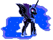 Size: 176x134 | Tagged: safe, artist:botchan-mlp, imported from derpibooru, nightmare moon, alicorn, pony, animated, desktop ponies, pixel art, simple background, solo, sprite, standing, transparent background