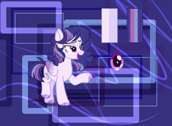 Size: 1045x764 | Tagged: safe, artist:selenavivacity, imported from derpibooru, oc, oc only, oc:goodwill spark, pegasus, abstract background, colored hooves, colored wings, female, gradient wings, mare, offspring, parent:flash sentry, parent:twilight sparkle, parents:flashlight, pegasus oc, reference sheet, solo, wings