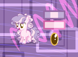 Size: 1040x768 | Tagged: safe, artist:selenavivacity, imported from derpibooru, oc, oc only, oc:chocolate filled pie, earth pony, abstract background, bandaid, blank flank, colored hooves, colored pupils, earth pony oc, female, filly, foal, offspring, parent:cheese sandwich, parent:pinkie pie, parents:cheesepie, reference sheet, shadow, solo