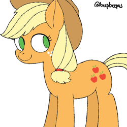 Size: 512x512 | Tagged: safe, artist:beepbeep, imported from derpibooru, applejack, earth pony, pony, applejack's hat, cowboy hat, female, hat, mare, simple background, white background