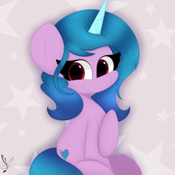 Size: 3000x3000 | Tagged: safe, artist:daftramms, imported from derpibooru, izzy moonbow, pony, unicorn, cute, fanart, female, g5, looking at you, mare, solo