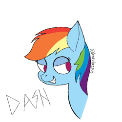 Size: 512x512 | Tagged: safe, artist:beepbeep, imported from derpibooru, rainbow dash, pegasus, pony, bust, female, mare, simple background, solo, white background, wings