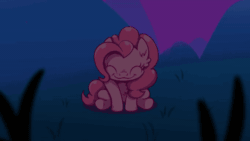 Size: 682x384 | Tagged: safe, artist:candy meow, imported from derpibooru, pinkie pie, earth pony, pony, animated, chest fluff, ear fluff, female, fireworks, gif, mare, night, shaking, smiling, solo, wide smile