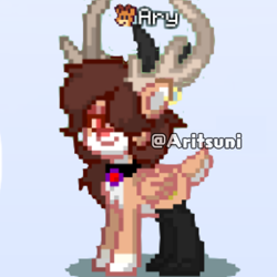 Size: 1500x1500 | Tagged: safe, artist:aritsuni, imported from derpibooru, oc, oc:ary deer, deer, pony, pony town, pixel art