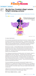 Size: 621x1291 | Tagged: safe, imported from derpibooru, twilight sparkle, alicorn, pony, magical mystery cure, 2013, alicorn drama, article, entertainment weekly, female, it begins, looking at you, magical mystery cure tenth anniversary, mare, pony history, smiling, solo, spread wings, text, twilight sparkle (alicorn), watermark, wings