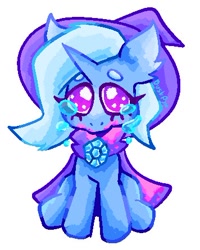 Size: 356x445 | Tagged: safe, artist:duskpyx, imported from derpibooru, trixie, pony, unicorn, cute, diatrixes, looking at you, sad, simple background, sitting, solo, teary eyes, white background