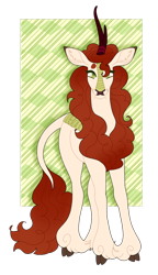 Size: 1280x2225 | Tagged: safe, artist:s0ftserve, imported from derpibooru, autumn blaze, kirin, fangs, simple background, solo, transparent background