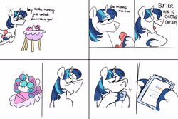 Size: 4000x2671 | Tagged: safe, artist:fizzlefer, imported from derpibooru, princess flurry heart, shining armor, alicorn, pony, unicorn, cellphone, comic, crib, dad joke, dialogue, duo, father and child, father and daughter, female, foal, google, gravity falls, hoof hold, implied princess cadance, male, phone, shining armor is a goddamn moron, smartphone, unshorn fetlocks