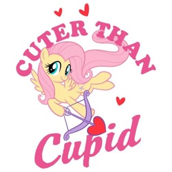 Size: 736x736 | Tagged: safe, imported from derpibooru, fluttershy, pegasus, pony, arrow, bow (weapon), cupid, flying, heart, heart arrow, official, spread wings, wings