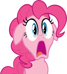 Size: 5050x5570 | Tagged: safe, artist:decompressor, imported from derpibooru, pinkie pie, earth pony, pony, baby cakes, absurd resolution, floppy ears, gasp, gawk, reaction image, simple background, solo, transparent background, vector, wat