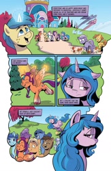 Size: 1080x1660 | Tagged: safe, artist:andypriceart, idw, imported from derpibooru, hitch trailblazer, izzy moonbow, pipp petals, sunny starscout, zipp storm, alicorn, earth pony, pegasus, pony, unicorn, spoiler:comic, spoiler:g5comic, spoiler:g5comic08, background pony, comic, earth pony magic, eyes closed, feels, female, frown, g5, happy, izzy moodbow, magic, male, mane five (g5), mare, open mouth, open smile, sad, smiling, sparkle, stallion, unnamed character, unnamed pony, woobie
