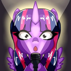 Size: 1080x1080 | Tagged: safe, artist:niveria25, imported from derpibooru, twilight sparkle, alicorn, pony, female, flashlight (object), making faces with a flashlight, mare, solo, twilight sparkle (alicorn)