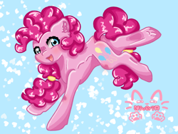 Size: 1024x768 | Tagged: safe, artist:niveria25, imported from derpibooru, pinkie pie, earth pony, pony, female, mare, solo, underhoof