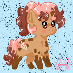 Size: 1280x1280 | Tagged: safe, artist:niveria25, imported from derpibooru, oc, oc only, oc:ichigo, pony, unicorn, :p, horn, solo, tongue out, unicorn oc