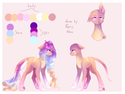 Size: 2825x2122 | Tagged: safe, artist:prettyshinegp, imported from derpibooru, oc, oc only, earth pony, pony, bald, bust, earth pony oc, floppy ears, leonine tail, reference sheet, smiling, tail
