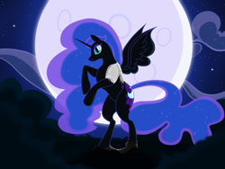 Size: 1280x960 | Tagged: safe, artist:redpaladin, imported from derpibooru, nightmare moon, alicorn, butt, hips, human to pony, male to female, night, rule 63, transformation, transgender transformation
