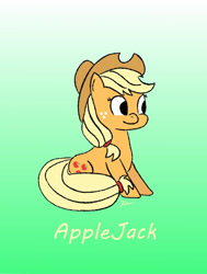Size: 1200x1589 | Tagged: safe, imported from derpibooru, applejack, earth pony, pony, female, gradient background, mare, solo