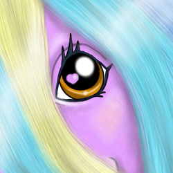 Size: 501x500 | Tagged: safe, artist:noelle23, imported from derpibooru, lickity split, earth pony, pony, close-up, extreme close-up, eye, female, g3, hair, heart, heart eyes, looking at you, mane, mare, solo, wingding eyes