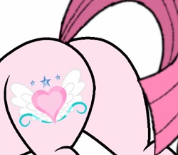 Size: 600x524 | Tagged: safe, artist:noi kincade, artist:tanahgrogot, imported from derpibooru, oc, oc only, oc:annisa trihapsari, earth pony, pony, annibutt, butt, butt only, earth pony oc, female, mare, pictures of butts, pink body, pink tail, plot, simple background, solo, tail, white background