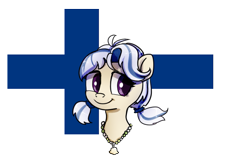 Size: 829x538 | Tagged: safe, artist:brella, imported from derpibooru, oc, oc only, pony, finland, nation ponies, national flag, ponified, solo