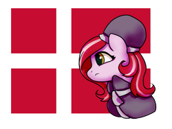 Size: 859x646 | Tagged: safe, artist:brella, imported from derpibooru, oc, oc only, pony, denmark, nation ponies, national flag, ponified, solo