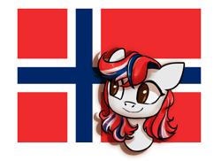 Size: 924x672 | Tagged: safe, artist:brella, imported from derpibooru, oc, oc only, pony, nation ponies, national flag, norway, ponified, solo