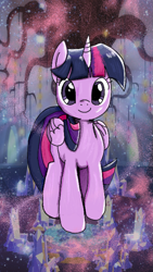 Size: 997x1773 | Tagged: safe, color edit, edit, imported from derpibooru, twilight sparkle, alicorn, pony, my little pony: the manga, colored, cutie map, golden oaks chandelier, solo, twilight sparkle (alicorn), twilight's castle, wallpaper