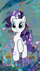 Size: 720x1281 | Tagged: safe, alternate version, color edit, edit, imported from derpibooru, rarity, pony, unicorn, my little pony: the manga, carousel boutique, colored, solo, wallpaper