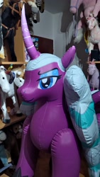 Size: 2574x4576 | Tagged: safe, imported from derpibooru, opaline arcana, alicorn, inflatable pony, pegasus, pony, unicorn, spoiler:g5, bootleg, g5, hongyi, inflatable, inflatable toy, my little pony: a new generation, photo, solo