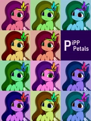 Size: 3072x4096 | Tagged: safe, artist:zemlya, imported from derpibooru, pipp petals, pegasus, pony, adorapipp, cute, female, g5, modern art, one of these things is not like the others, pop art