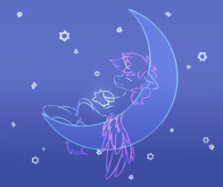 Size: 1698x1428 | Tagged: safe, artist:lambydwight, imported from derpibooru, pony, commission, moon, sketch, stars, your character here