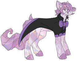 Size: 2500x1998 | Tagged: safe, artist:nega subucni, imported from derpibooru, oc, oc only, oc:brittle harmony, crystal pony, pony, bowtie, clothes, colored hooves, crystal pony oc, high res, jacket, monocle, simple background, solo, transparent background