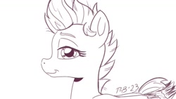 Size: 1200x675 | Tagged: safe, artist:pony-berserker, imported from derpibooru, zipp storm, pegasus, pony, female, g5, looking at you, mare, pony-berserker's twitter sketches, pony-berserker's twitter sketches (2023), profile picture, sketch, solo