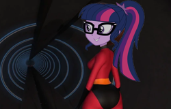 Size: 978x624 | Tagged: safe, artist:incredibubbleirishguy, edit, edited screencap, editor:incredibubbleirishguy, imported from derpibooru, screencap, sci-twi, twilight sparkle, human, equestria girls, 1000 years in photoshop, ass, butt, elastigirl, female, rear, solo, superhero costume, the incredibles, twibutt