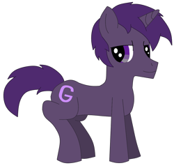 Size: 1094x1056 | Tagged: safe, artist:dexteranddeedee02, imported from derpibooru, part of a set, pony, unicorn, alphabet lore, g, looking at you, male, ponified, simple background, solo, species swap, stallion, transparent background