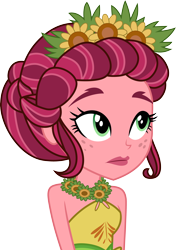 Size: 3000x4257 | Tagged: safe, artist:cloudy glow, imported from derpibooru, gloriosa daisy, human, equestria girls, legend of everfree, .ai available, bare shoulders, female, flower, flower in hair, simple background, sleeveless, solo, transparent background, vector